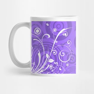 Purple White Floral Art Mug